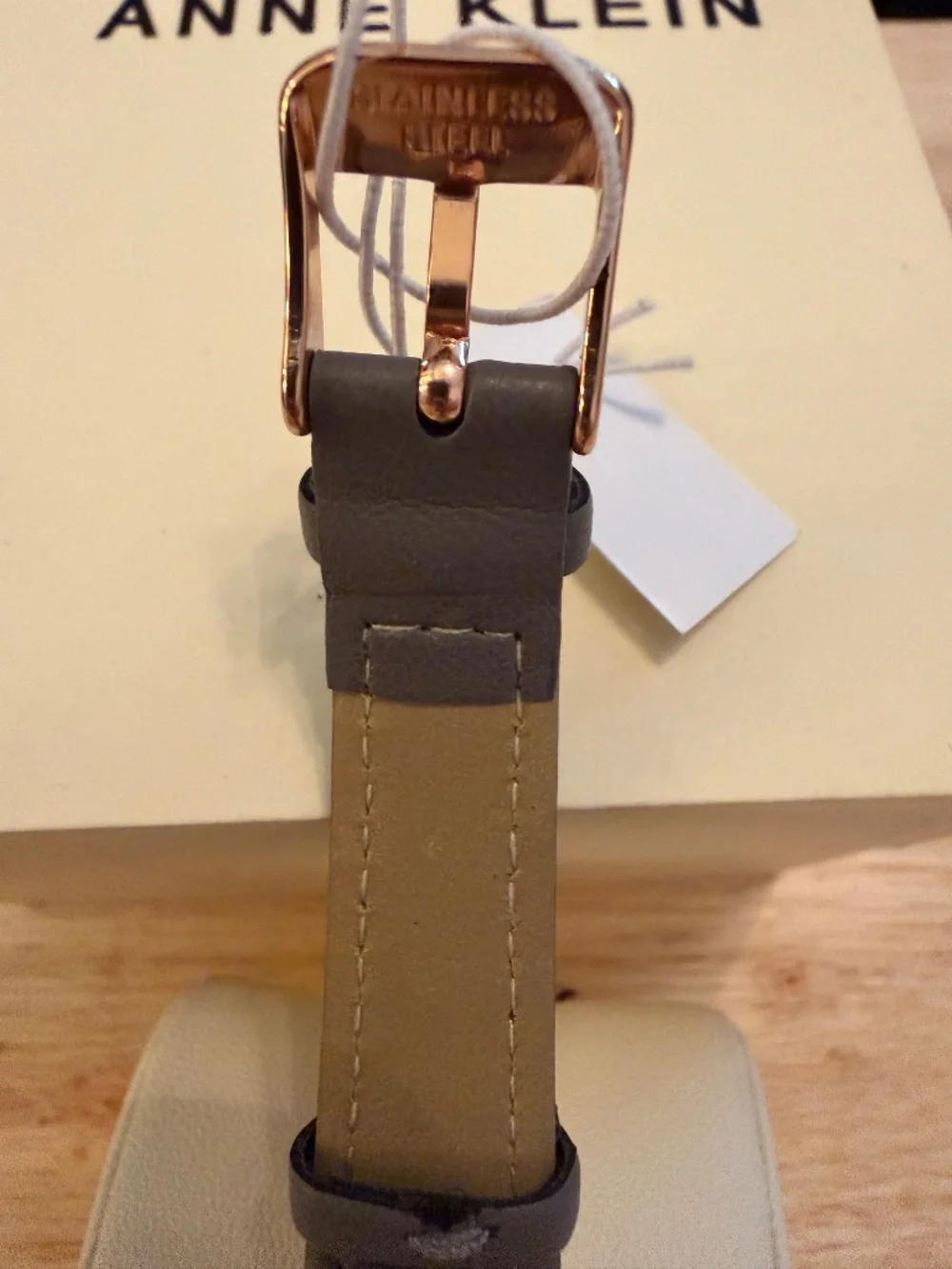 Anne Klein ladies leather watch Grey / Rose Gold